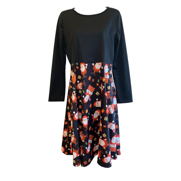 Ladies MIDI Santa UGLY Christmas Sweater Swing Dress Size Small - Christmas - Picture 7 of 8